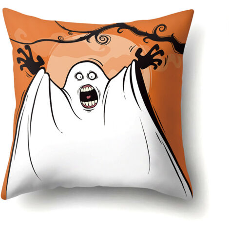 set di cuscini per divano di Halloween, cuscini per la vita, fodere per cuscini per divano a forma di zucca, fodere per cuscini per soggiorno e ufficio (45x45 cm)
