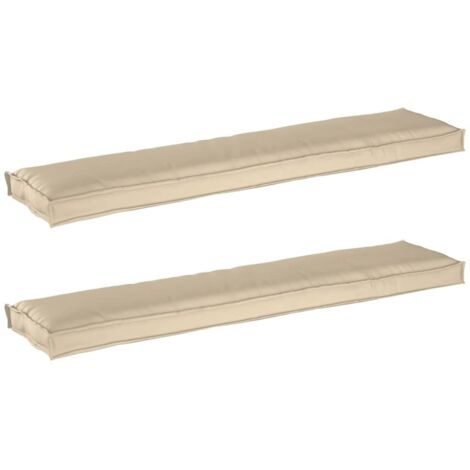 Set di Cuscini per Pallet 2 pcs Beige 180 x 40 x 8 cm vidaXL