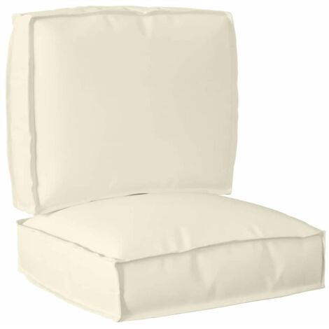 Set di Cuscini per Pallet 2 pcs Crema Tessuto Oxford vidaXL