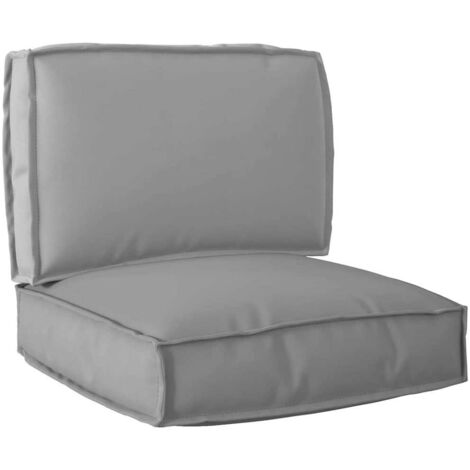 Set di Cuscini per Pallet 2 pcs Grigio Tessuto Oxford vidaXL