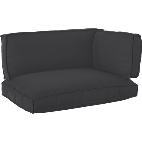 Set di Cuscini per Pallet 3 pcs Nero 120 x 80 x 12 cm vidaXL