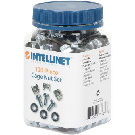 Set di dadi a gabbia Intellinet argento 100 pezzi