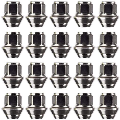 Set di dadi per cerchi in lega. M12 x 1.5, rondella conica, esagono da 19 mm, compatibile con cerchi in lega Ford e altri (20)