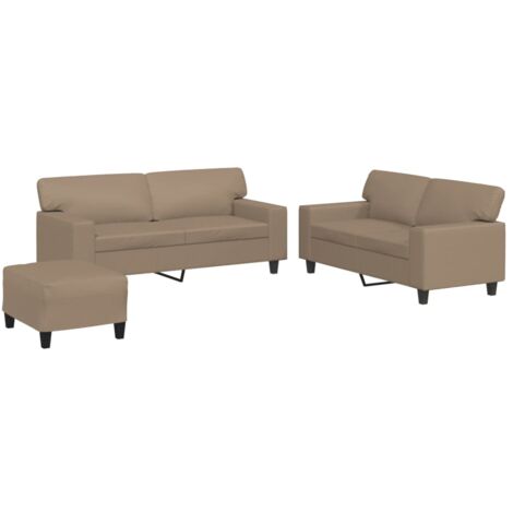 Set di Divani 3 pz Cappuccino in Similpelle vidaXL