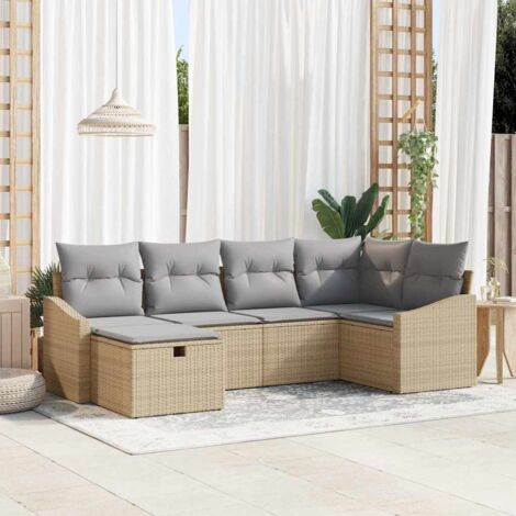Set di divani con cuscino 6 pcs polyrattan vidaXL