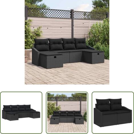 Set di divani -  Set di divani con cuscino 6 pcs polyrattan