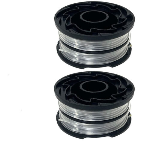 Set di due bobine di ricambio a doppio filo DF-065 e DF-065-BKP 90517175 compatibili con i decespugliatori Black and Decker GH710 GH700 GH750.
