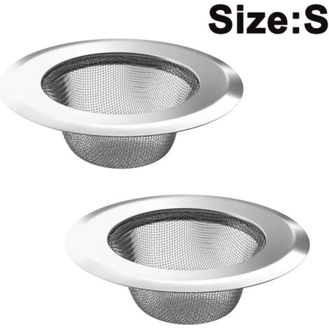 Set di due filtri per scarico comprendenti un filtro per capelli, un filtro per lavello in acciaio inox, una copertura per lo scarico della doccia e un filtro per lavabo e vasca, adatti come accessori