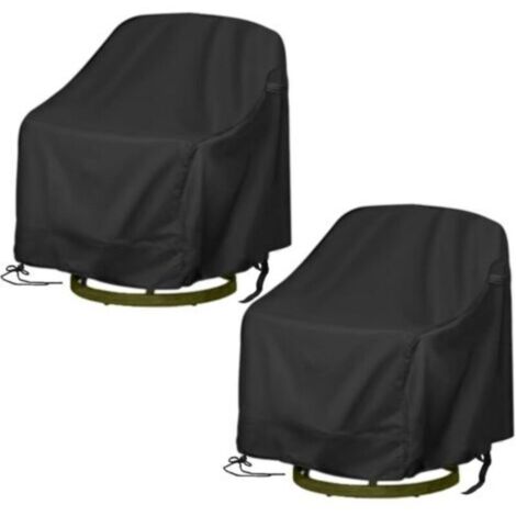 Set di due fodere in tessuto 420D impermeabili e resistenti per sedie girevoli da esterno, adatte per mobili da giardino e sedie girevoli.