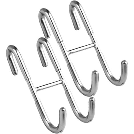 Set di due ganci per porte a doppio battente, ideali per appendere asciugamani e altri accessori per riporre oggetti.