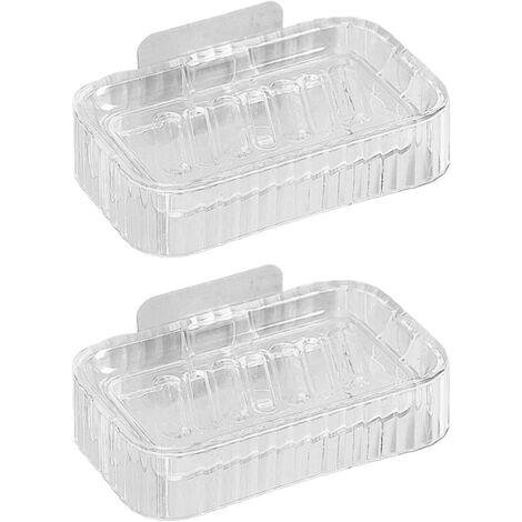 Set di due portasapone, contenitori per sapone a doppia parete per la doccia - trasparenti