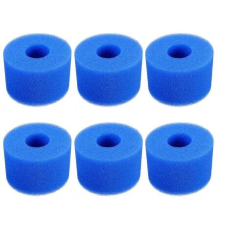 Set di filtri per piscina da 6 pezzi, cartuccia filtro in schiuma, filtro in schiuma riutilizzabile e lavabile per spa e piscine