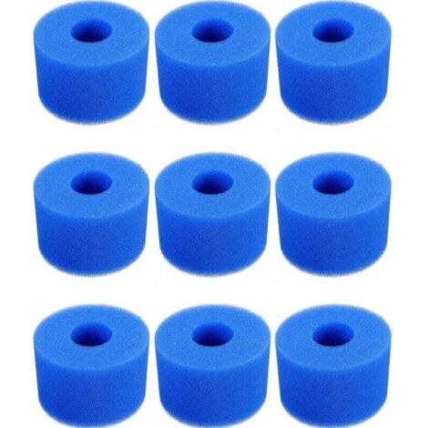 Set di filtri per piscina da 9 pezzi, cartuccia filtro in schiuma, filtro in schiuma riutilizzabile e lavabile per spa e piscine