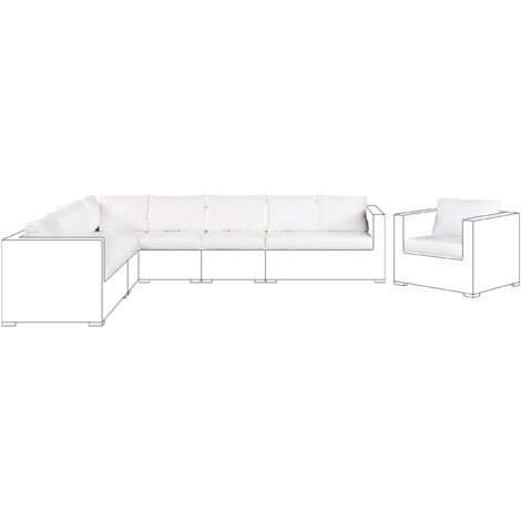 Set di fodere color bianco sporco per cuscini del divano Xxl