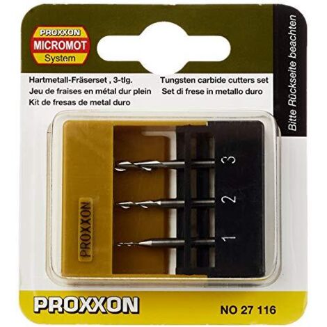 Set di frese in metallo duro integrale PROXXON (3 pezzi) - 27116