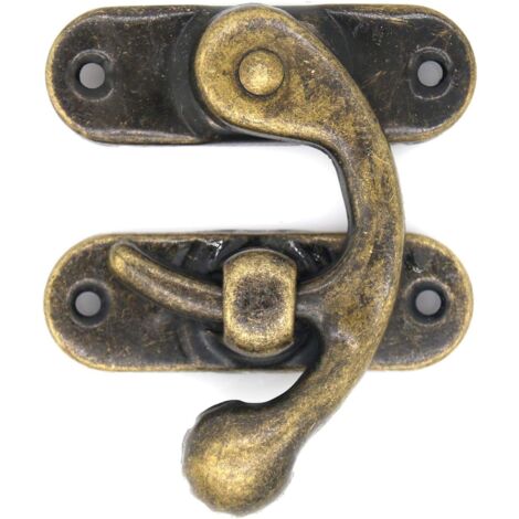 Set di ganci per mobili di 4 ganci per portagioie in bronzo massiccio anticato spesso con chiusura (fibbia con chiusura dritta)-RAPANDA