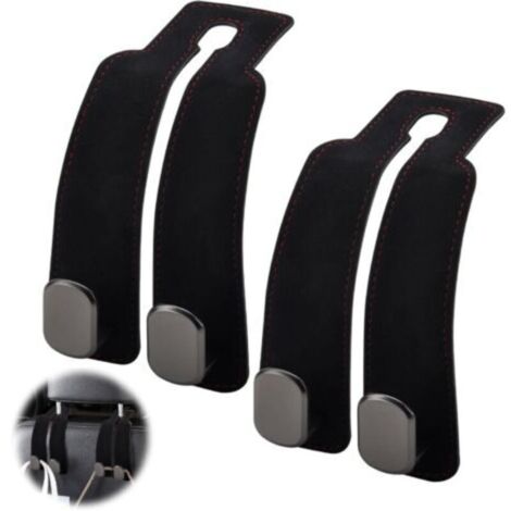 Set di ganci per poggiatesta auto, ganci universali per sedili auto, supporto per poggiatesta del sedile posteriore dell'auto, accessori per interni auto (nero)