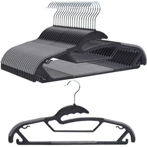 Set di grucce con rivestimento antiscivolo SOFTY, 20 pezzi, nero e grigio