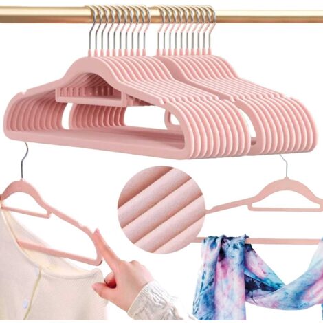 Set di grucce in velluto MAGIC VELVET, 20 pezzi, rosa