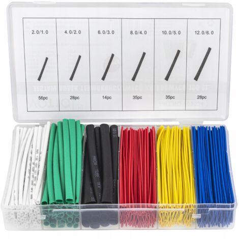 Set di guaine termoretraibili isolanti colorate 196 pezzi (PVC)