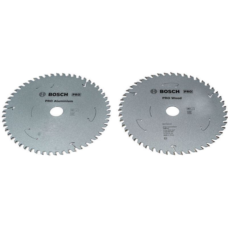 Set di lame per sega circolare Bosch PRO Wood/Alu per batteria, confezione da 2, 165 x 20 mm