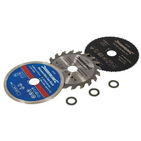 Set di lame TCT HSS diamantata per mini sega 3pezzi Silverline foro 15mm
