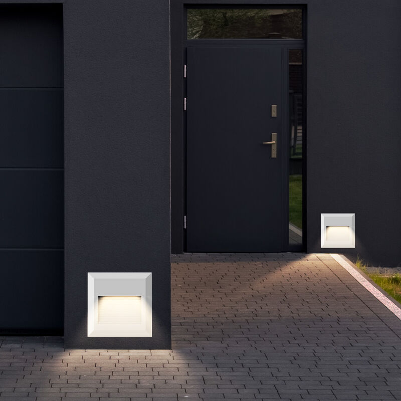 Set di 2 applique da parete a led bianche di