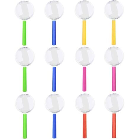 Set di lenti d'ingrandimento KZQ da 12 pezzi in colori assortiti, lente d'ingrandimento per insetti, lente d'ingrandimento colorata per bambini, ingrandimento per studenti che vogliono imparare, ricer