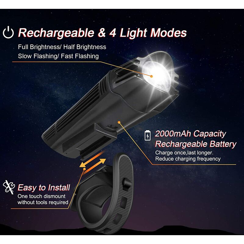 Benobby Kids - Set di luci per bici ricaricabili