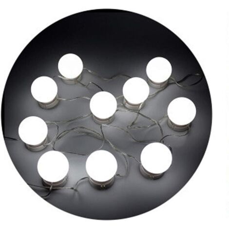 Set di luci per trucco, 10 luci per specchio da trucco a LED in stile hollywoodiano per tavolo da trucco con dimmer e presa di alimentazione USB, bianco