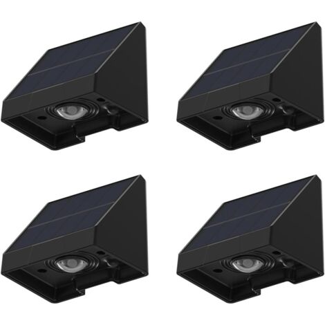 set di luci solari per pali di recinzione - impermeabili IP54 per giardino esterno [Classe energetica A]