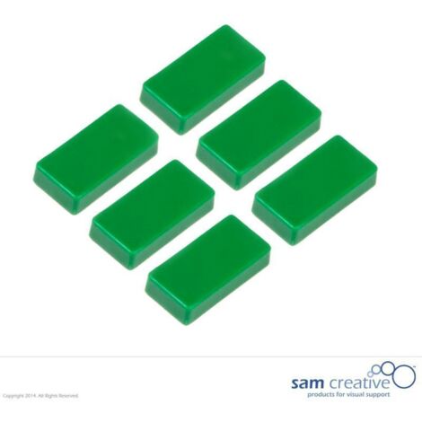 Set di magneti rettangolari 12x24 mm verdi (6 pezzi)