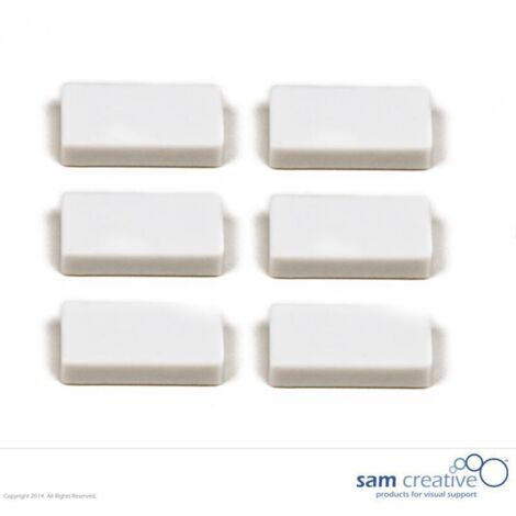 Set di magneti rettangolari 12x24mm bianchi (6 pezzi)