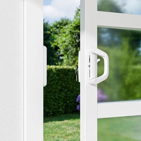 Set di maniglie per porta scorrevole da patio con chiavi. Set di serrature di ricambio per porta in vetro. Sicurezza.