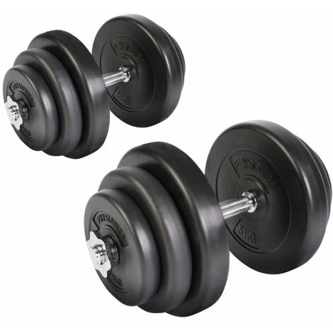 Set di Manubri pesi fitness da palestra 12 dischi 20kg Ø25mm 2 barre e 4 fermi