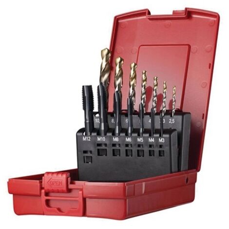 Set di maschi a macchina No. 202 BN L113 M3-M12 14 pezzi HSS-E PM Ku.-Kass.DORMER