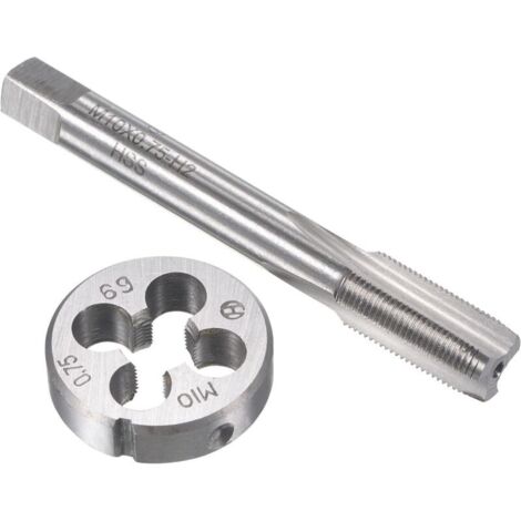 Set di maschi e filiere KZQ Metric HSS M10 x 0,75 mm per filettatura a macchina con utensile tondo in acciaio legato