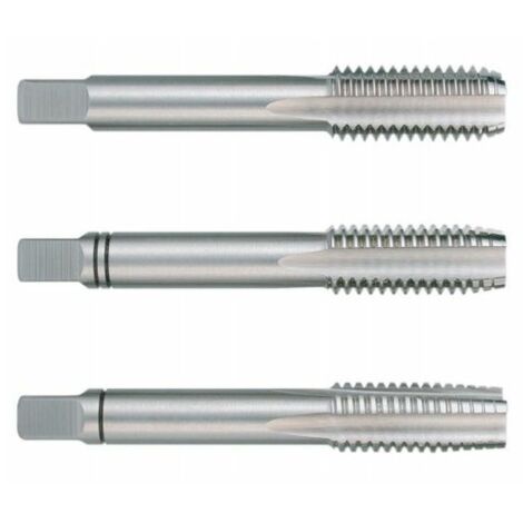 Set di maschi rettificati RUKO M12 HSS, DIN 352, 3 pezzi, alta precisione.
