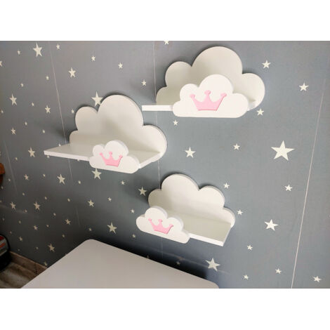 Set di mensole MOLI Cloud con corone