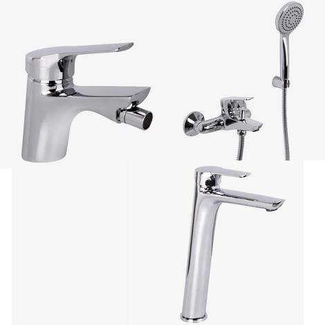 Rubinetteria Carlo Frattini Prezzi.Set Di Miscelatori Bagno Fima Carlo Frattini Serie 4 Lavabo Alto Bidet E Vasca Duplex F3761 H F3762 F3764