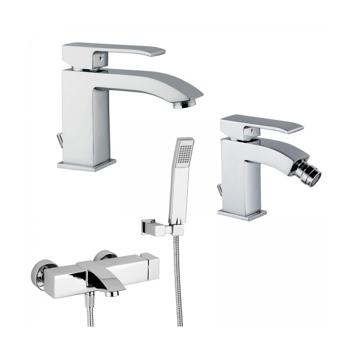 Marche Di Rubinetteria Bagno.Set Di Miscelatori Da Bagno Paffoni Level Lavabo Bidet E Vasca Con Duplex Levellbv