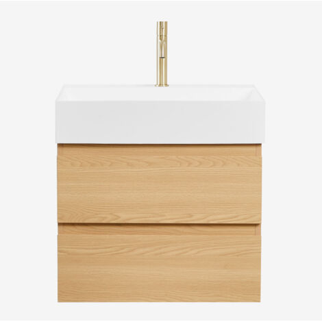 Set di mobili da bagno in legno e impiallacciatura di frassino con lavabo integrato Ona SKLUM            