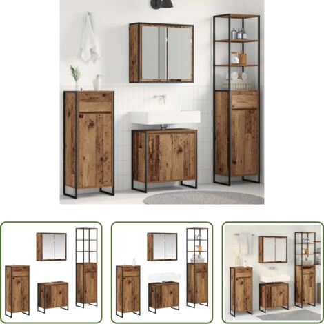 Set di mobili da bagno -  Set di mobili per il bagno Legno vecchio Legno multistrato