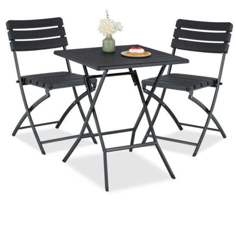 Set di mobili da balcone in 3 pezzi con effetto legno
