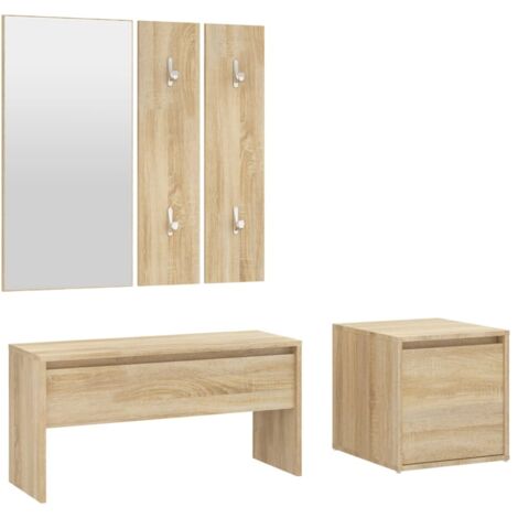Set di Mobili da Corridoio Rovere Sonoma in Legno Multistrato vidaXL