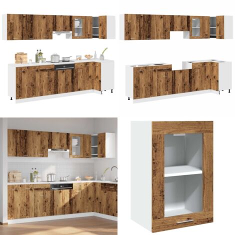 Set di Mobili da Cucina 11 pz Lyon Legno Antico in Truciolato - Mobili da cucina in truciolato - Cucina moderna