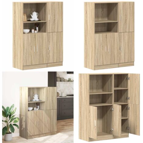 Set di Mobili da Cucina 2 pz Rovere Sonoma in Truciolato - Mobili da cucina - Truciolato