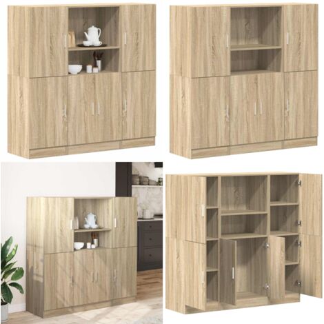 Set di Mobili da Cucina 3 pz Rovere Sonoma in Truciolato - Mobili da cucina - Ripiani