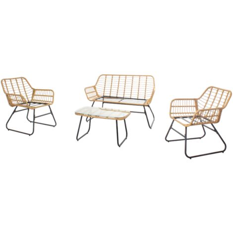 Set di mobili da giardino 4 posti effetto rattan  MALAGA
