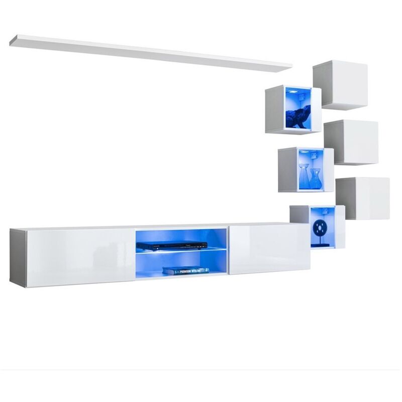 Meublorama Set Di Mobili Da Soggiorno Switch Xxi Design, Colore Bia...